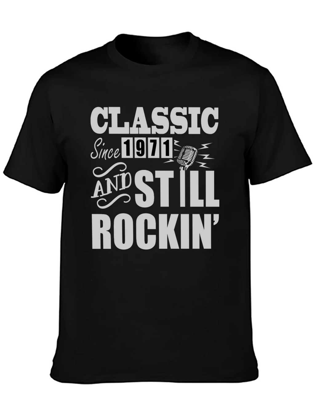 Classic Since 1971 Rockin Black T-Shirt product image 3