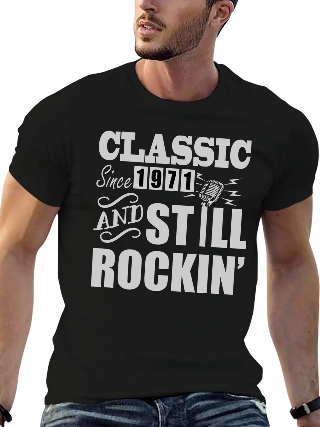Classic Since 1971 Rockin Black T-Shirt product image 6