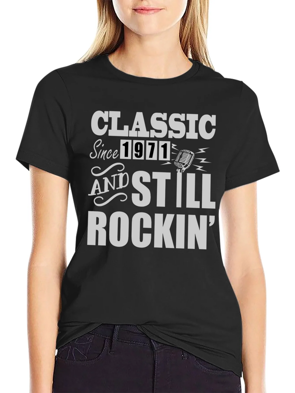 Classic Since 1971 Rockin Black T-Shirt product image 2