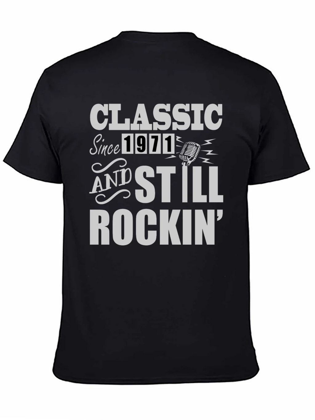 Classic Since 1971 Rockin Black T-Shirt product image 4