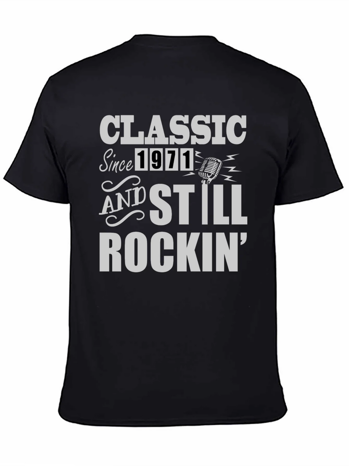 Classic Since 1971 Rockin Black T-Shirt product image 4