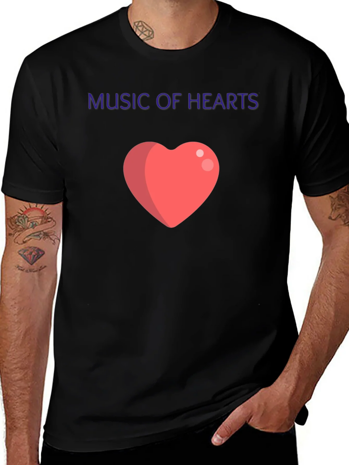 Music of Hearts Black Graphic Tee product image 1