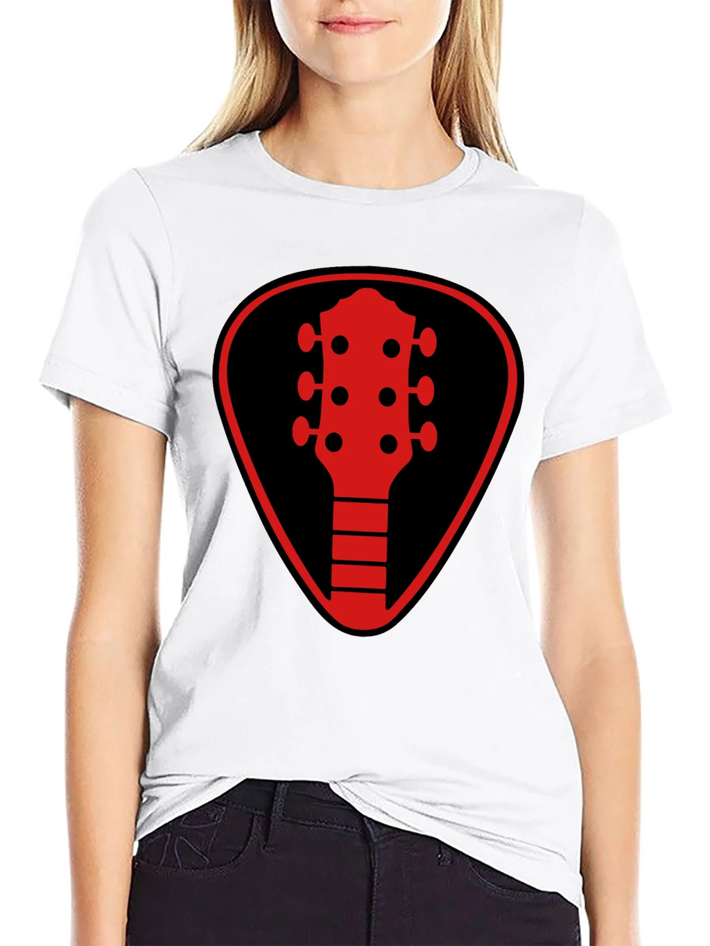 Guitar Pick Headstock Graphic Tee - Black product image 8