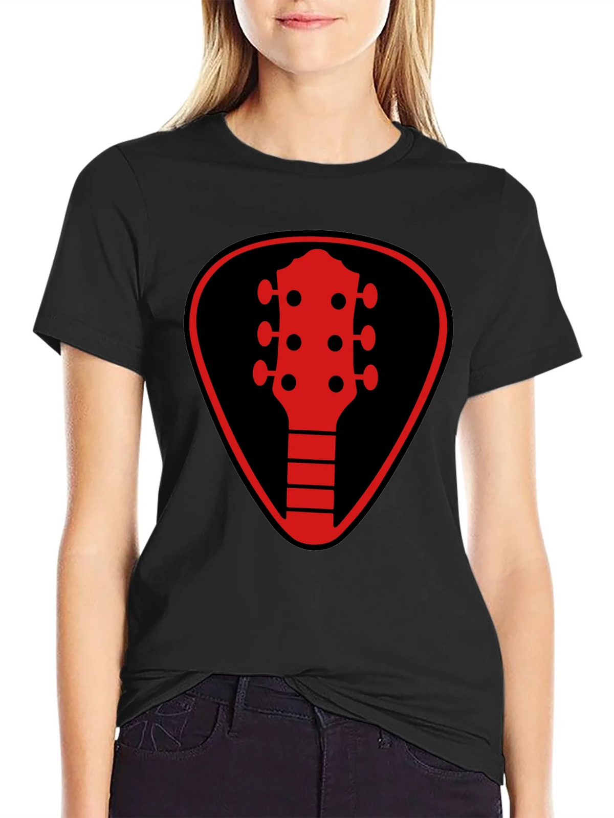 Guitar Pick Headstock Graphic Tee - Black product image 2