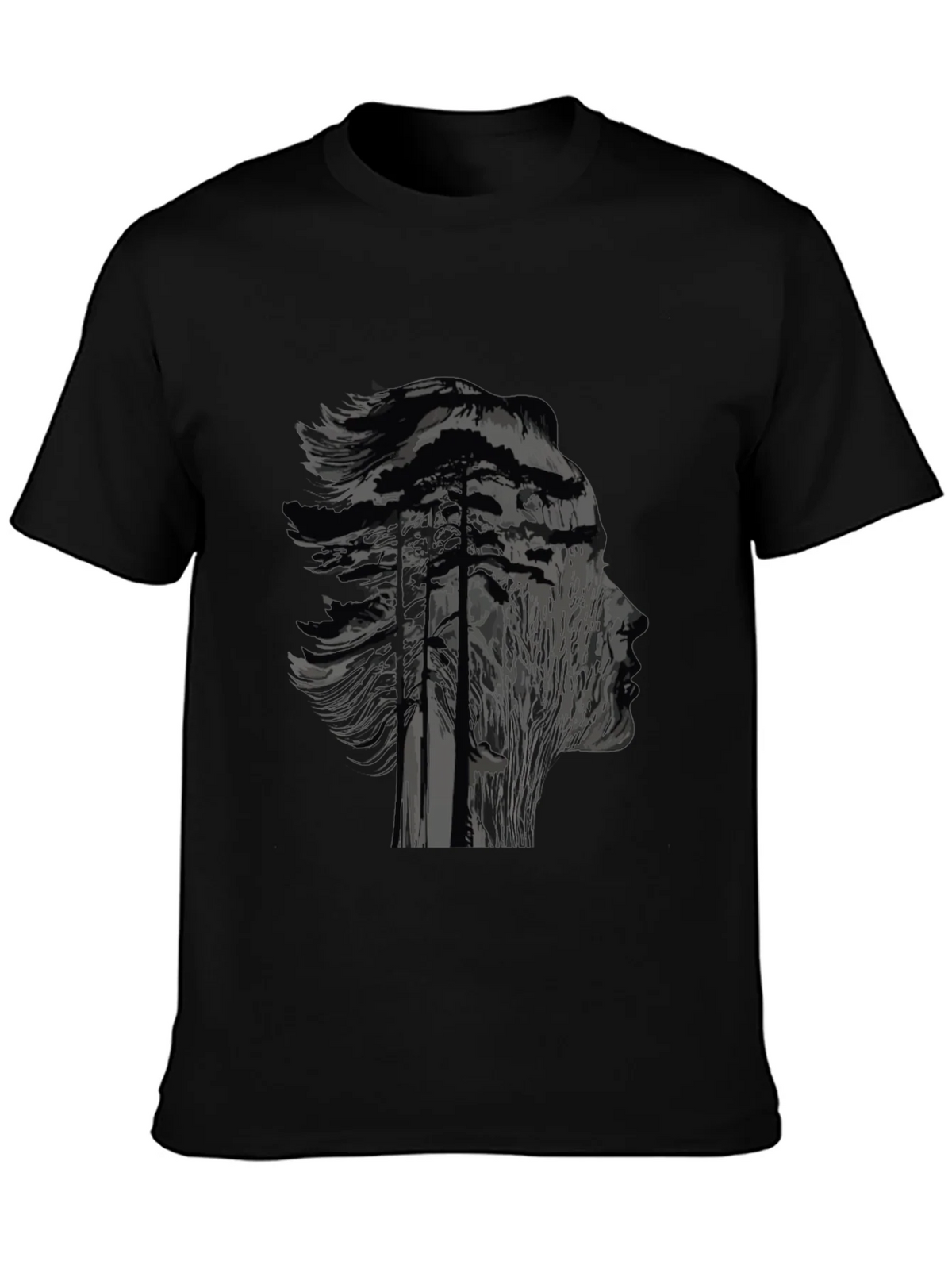 Nature Silhouette Graphic Black T-Shirt product image 3