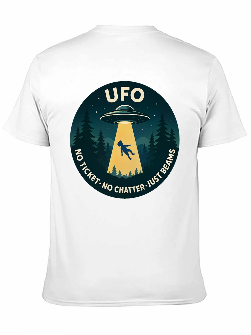 UFO Abduction Graphic T-Shirt - No Ticket Just Beams product image 10