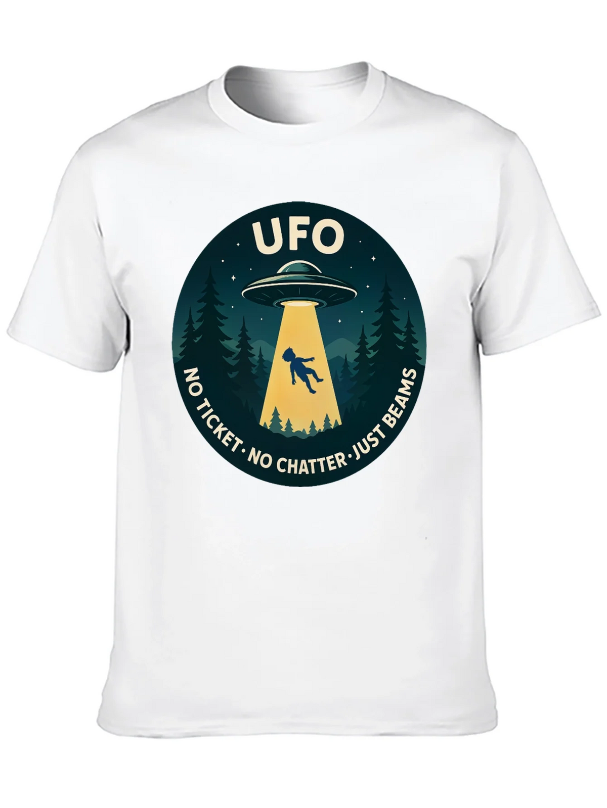 UFO Abduction Graphic T-Shirt - No Ticket Just Beams product image 9