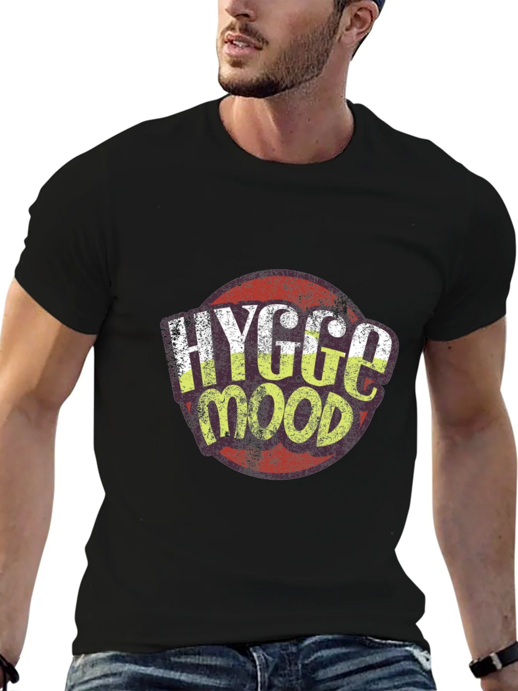 Hygge Mood Graphic Tee - Black Crew Neck Shirt product image 6