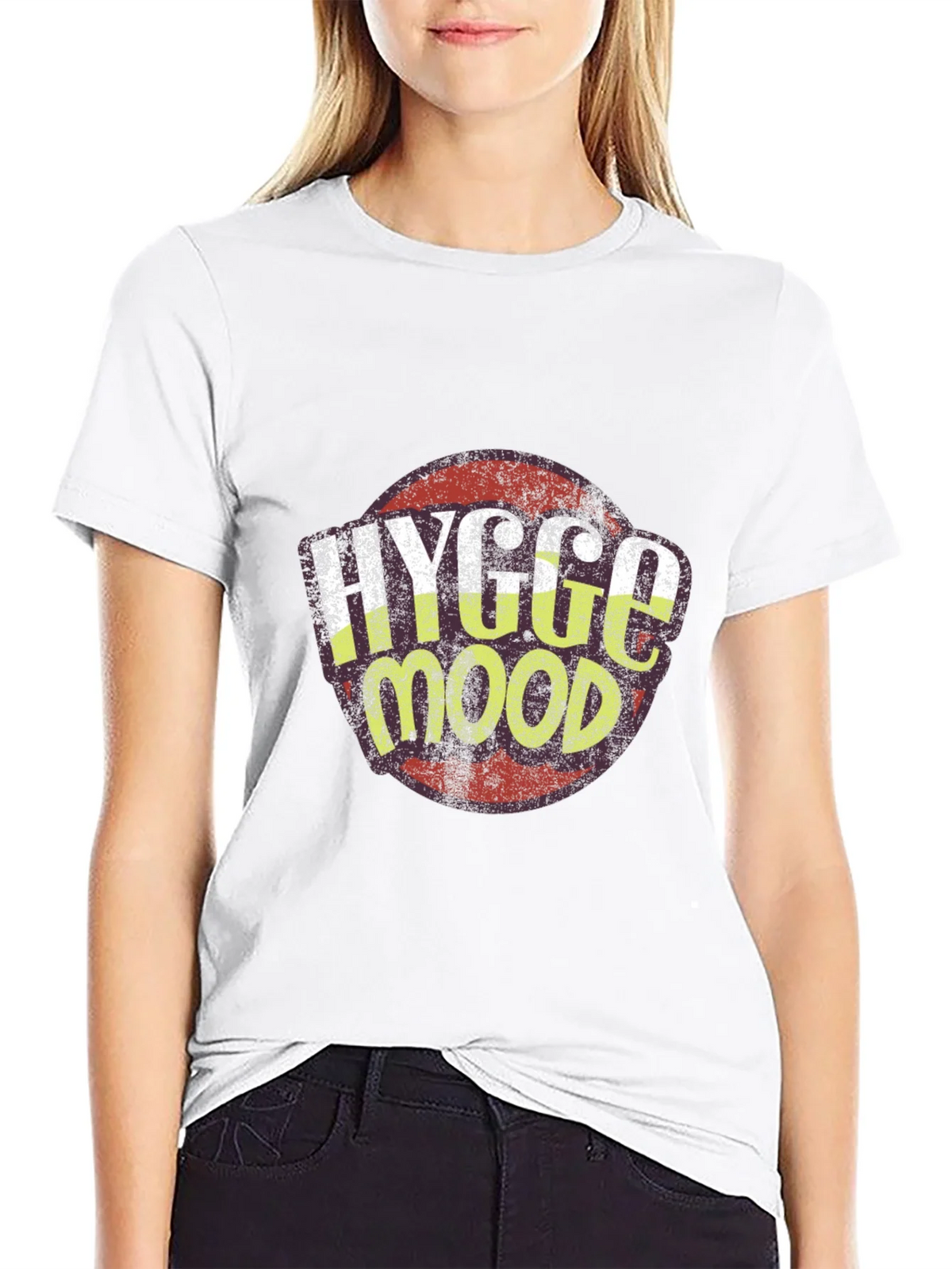 Hygge Mood Graphic Tee - Black Crew Neck Shirt product image 8