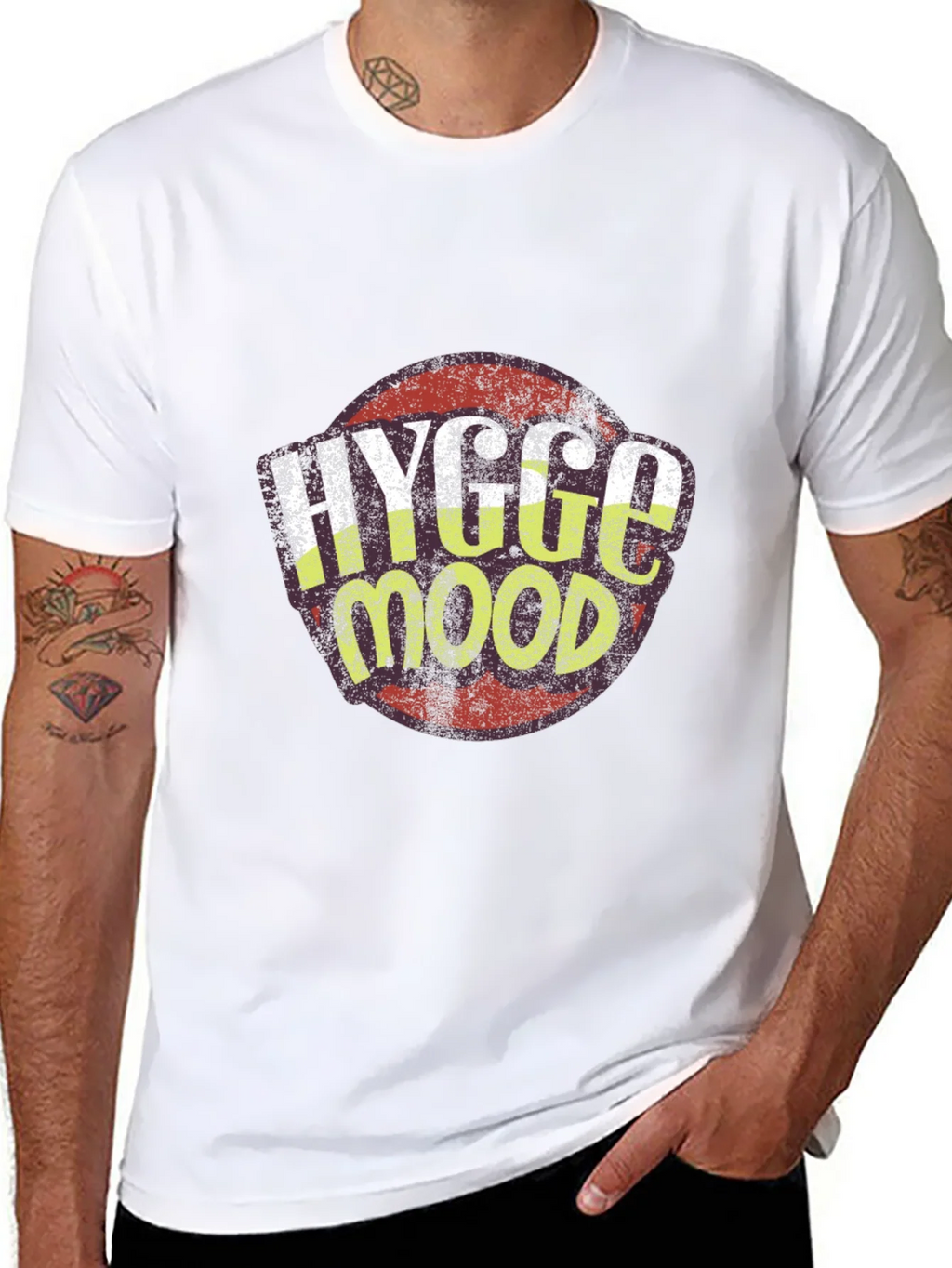 Hygge Mood Graphic Tee - Black Crew Neck Shirt product image 7