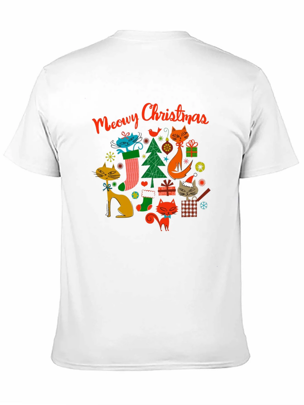 Meowy Christmas Cat T-Shirt - Holiday Novelty Tee product image 10