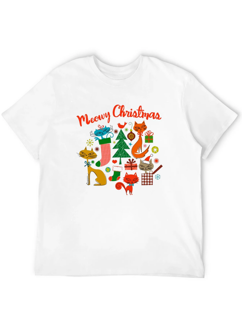 Meowy Christmas Cat T-Shirt - Holiday Novelty Tee product image 11