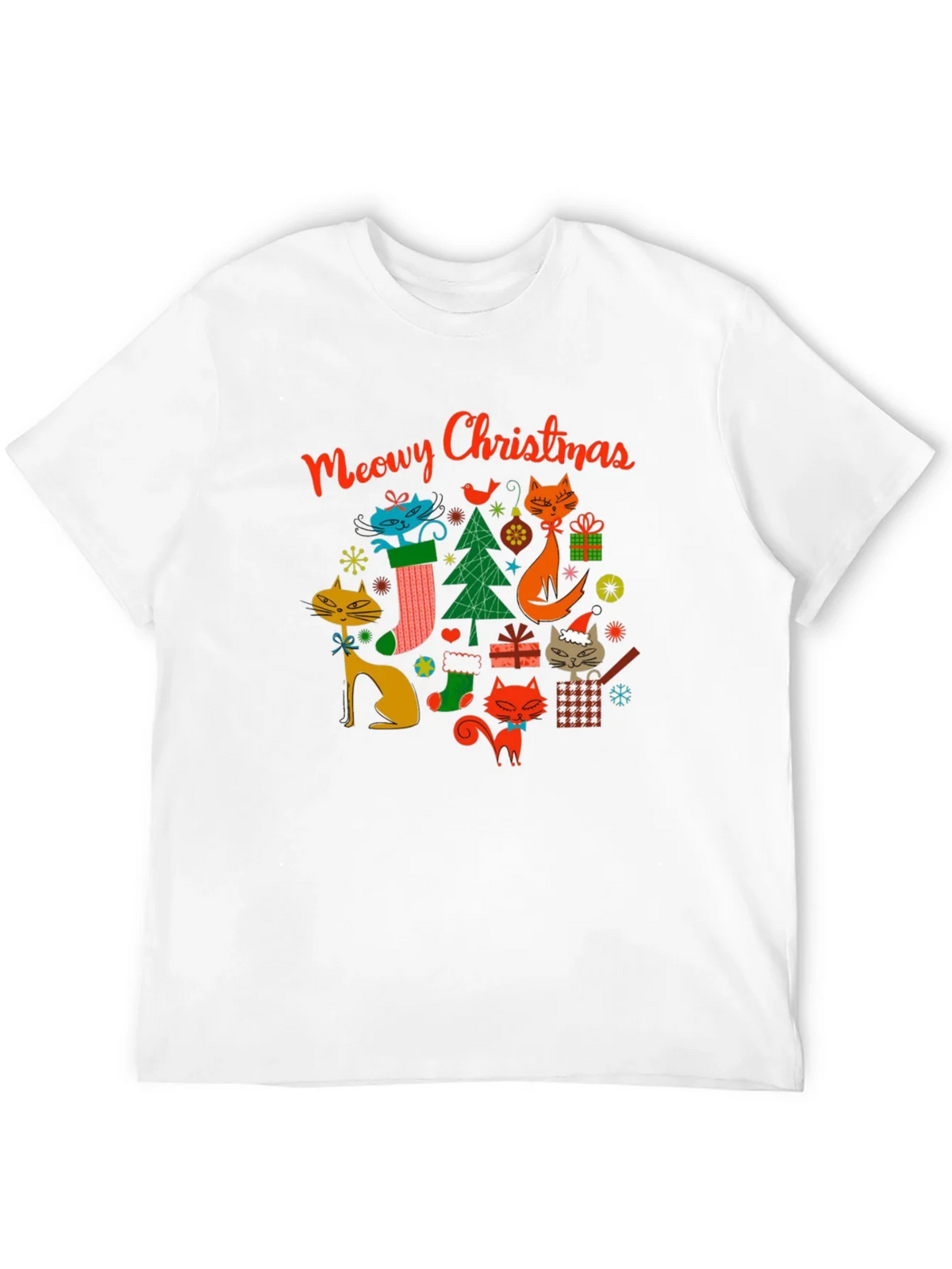 Meowy Christmas Cat T-Shirt - Holiday Novelty Tee product image 11