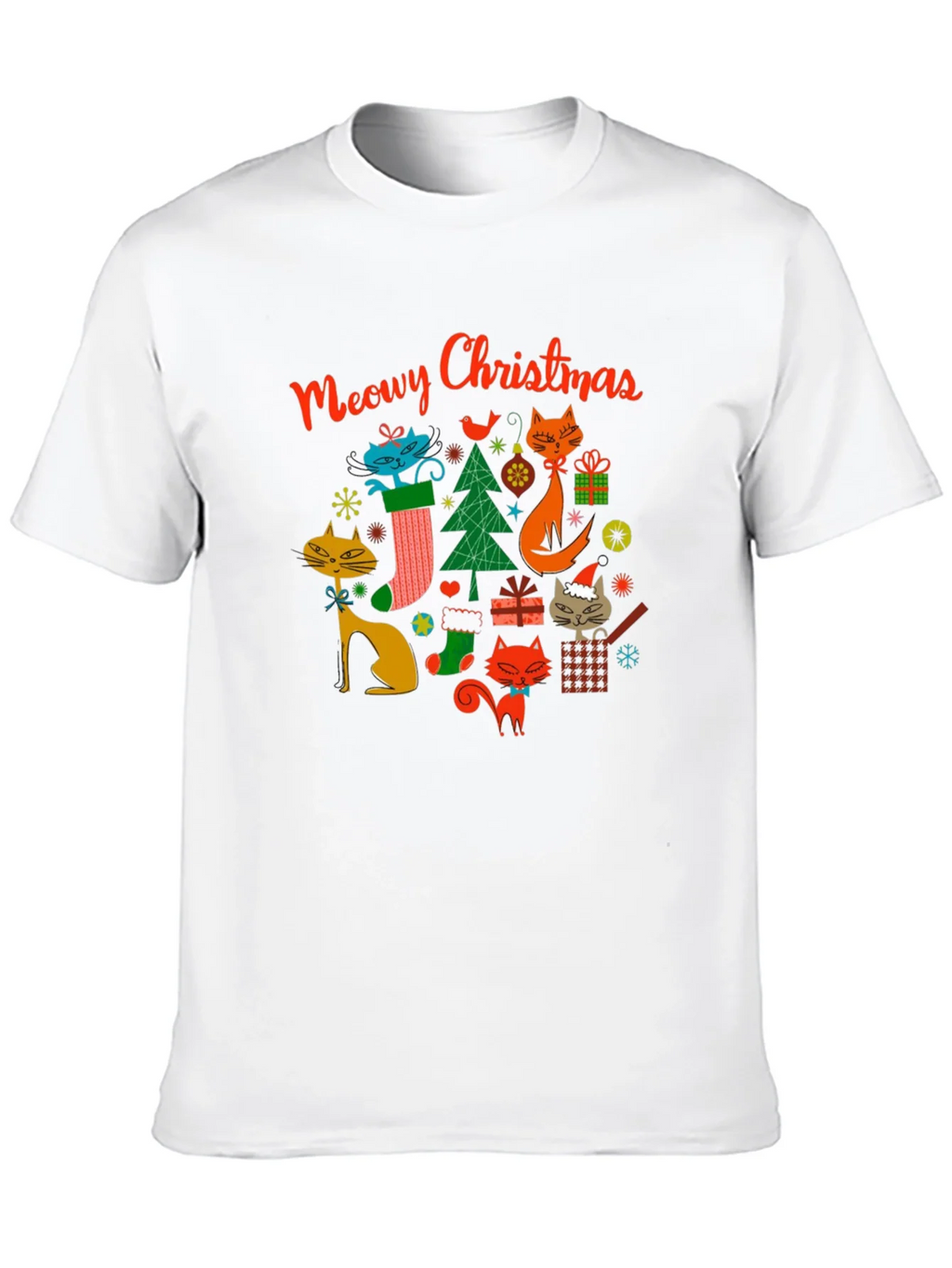 Meowy Christmas Cat T-Shirt - Holiday Novelty Tee product image 9
