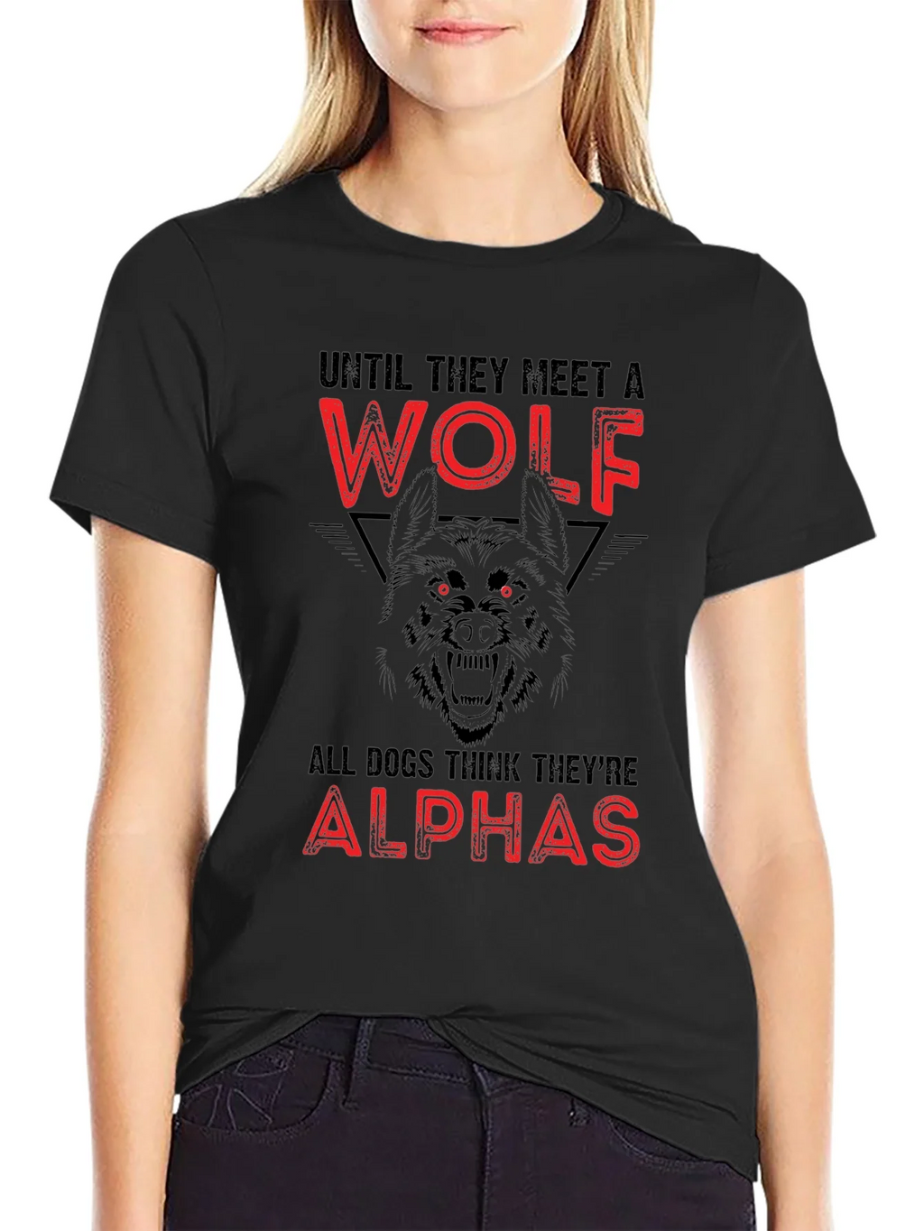 Wolf Graphic Print Crew Neck T-Shirt product image 2