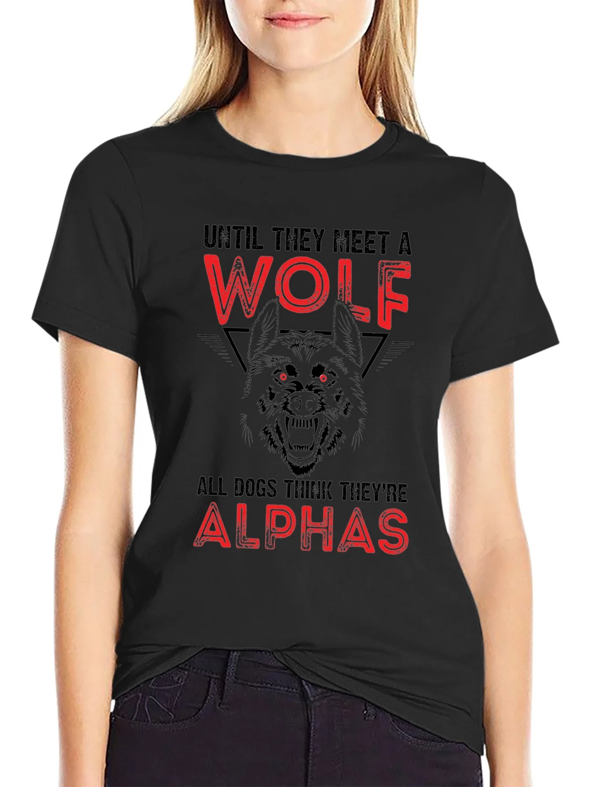 Wolf Graphic Print Crew Neck T-Shirt product image 2
