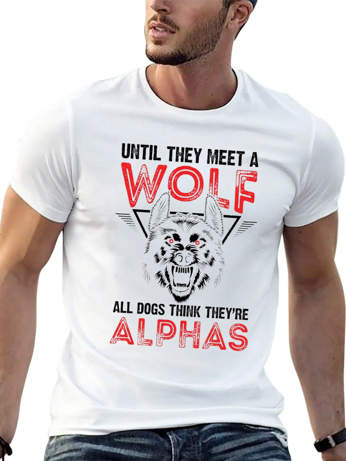 Wolf Graphic Print Crew Neck T-Shirt product image 12