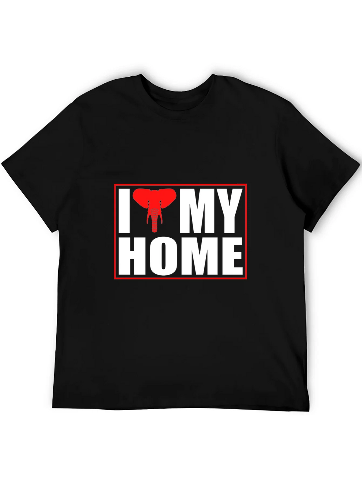 I Elephant My Home Black T-Shirt product image 5