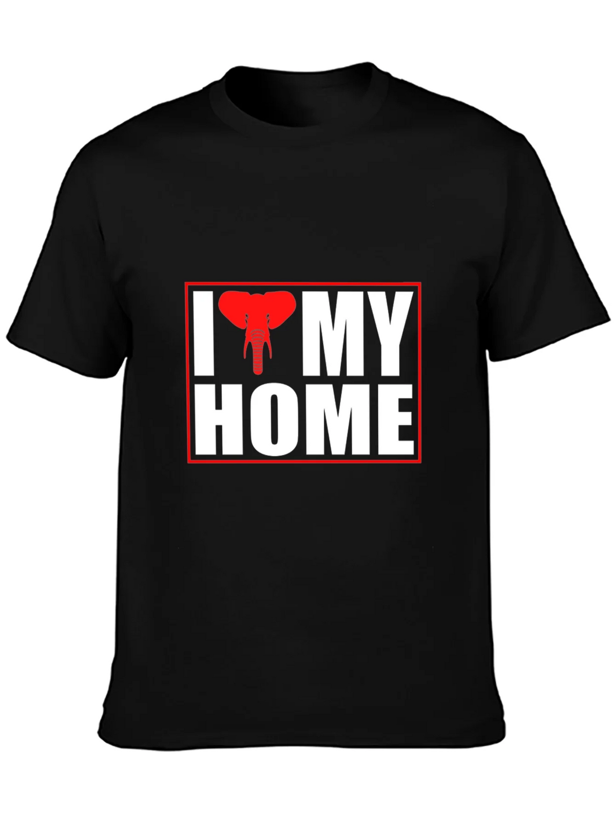 I Elephant My Home Black T-Shirt product image 3