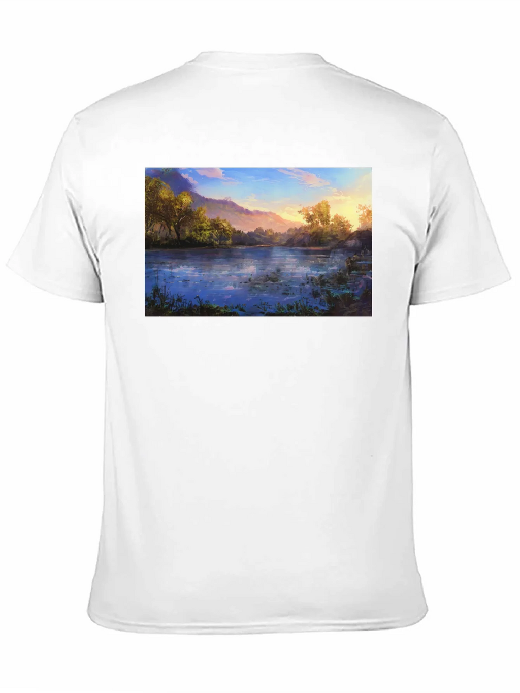 Nature Lake Print Black T-Shirt product image 10