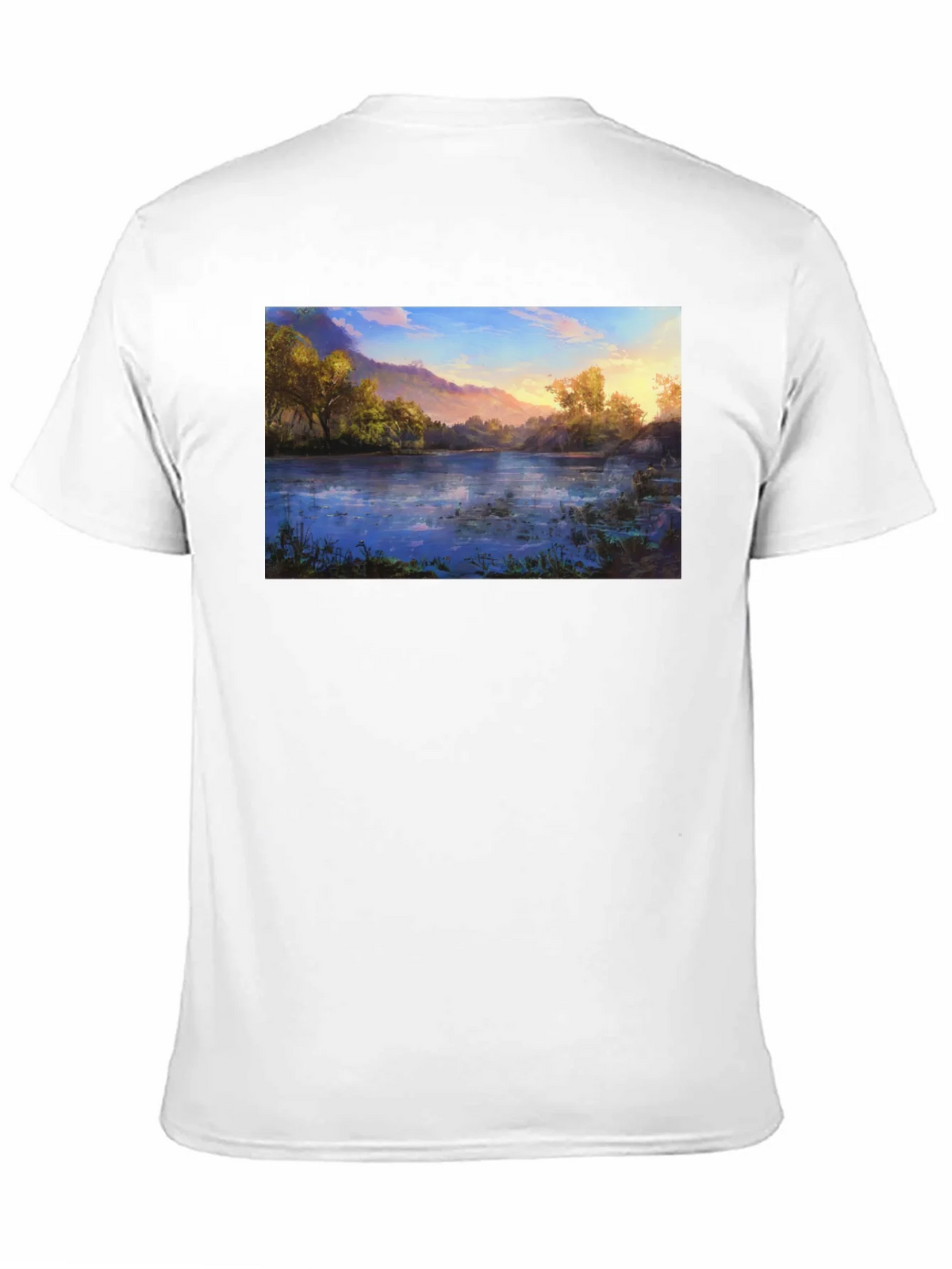Nature Lake Print Black T-Shirt product image 10