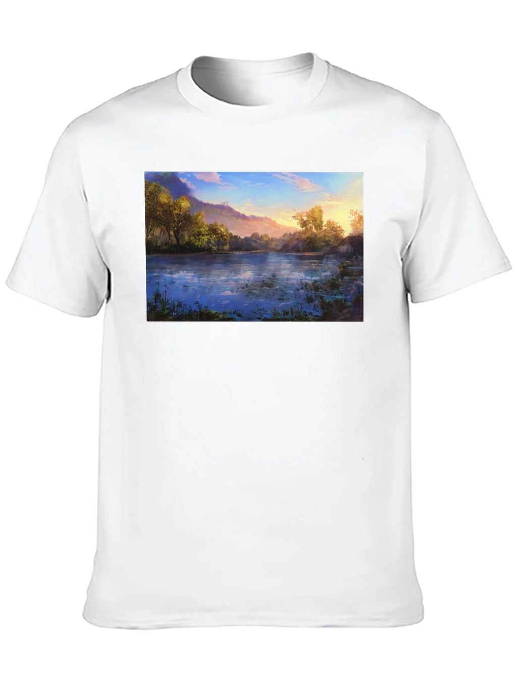 Nature Lake Print Black T-Shirt product image 9