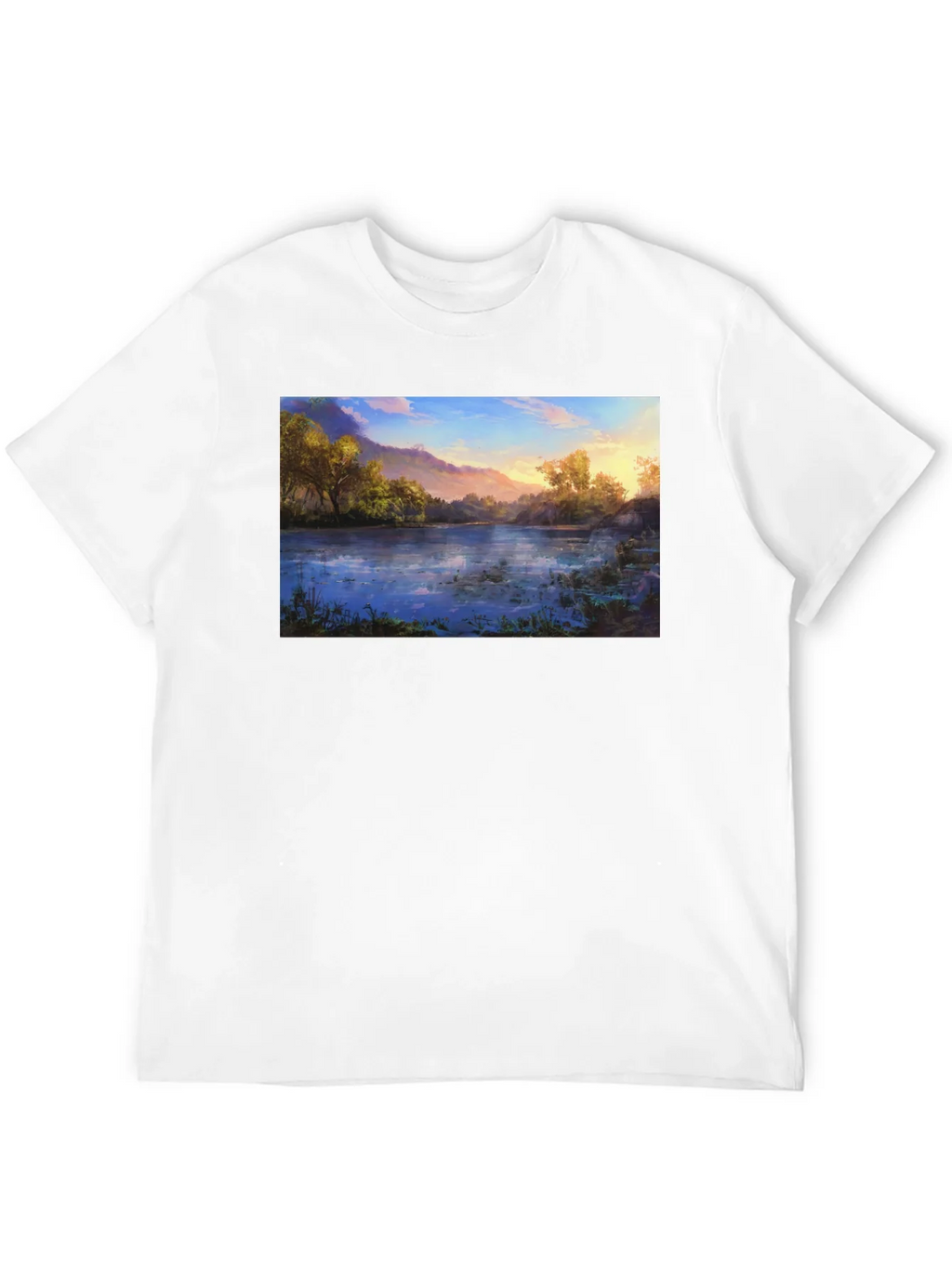 Nature Lake Print Black T-Shirt product image 11
