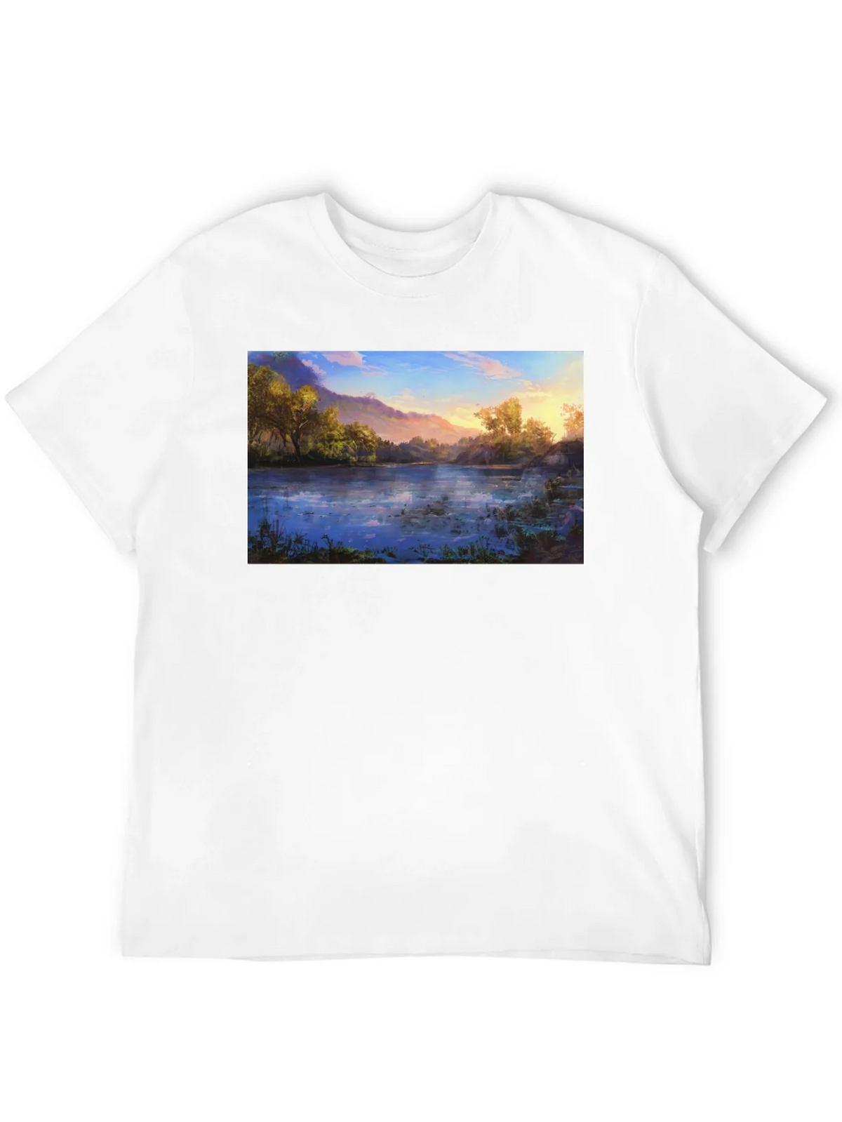 Nature Lake Print Black T-Shirt product image 11