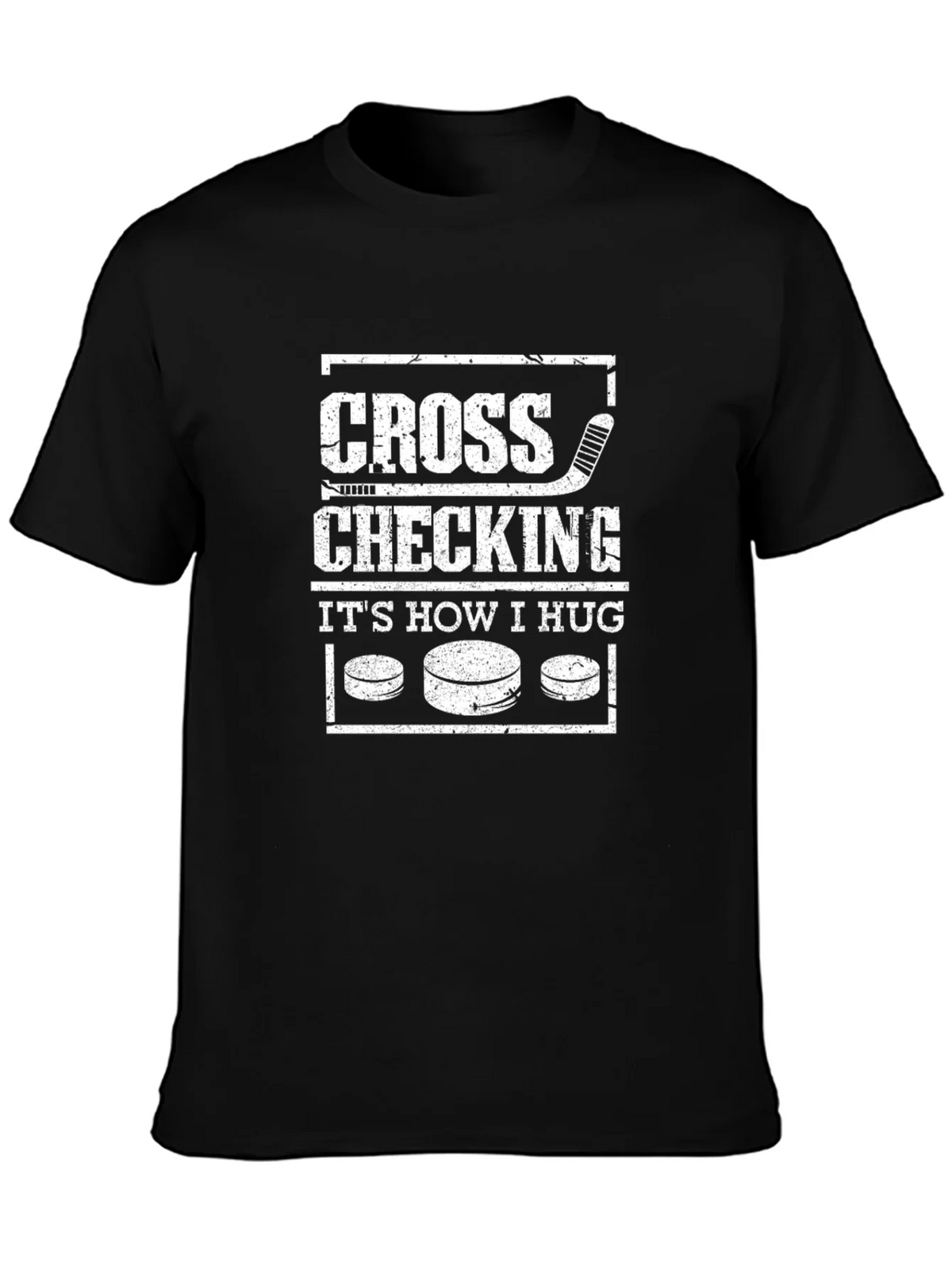 Cross Checking Hockey T-Shirt - Funny Hug Tee product image 3