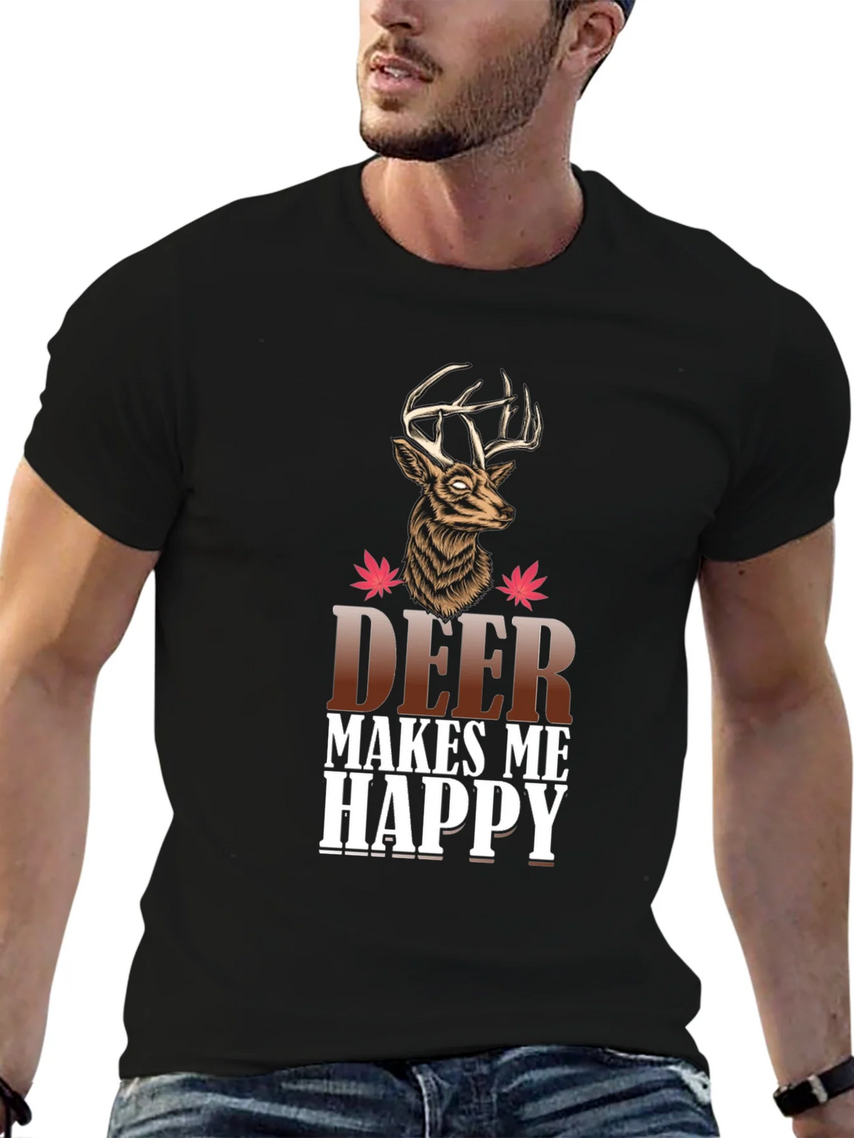 Deer Makes Me Happy Graphic Tee product image 6