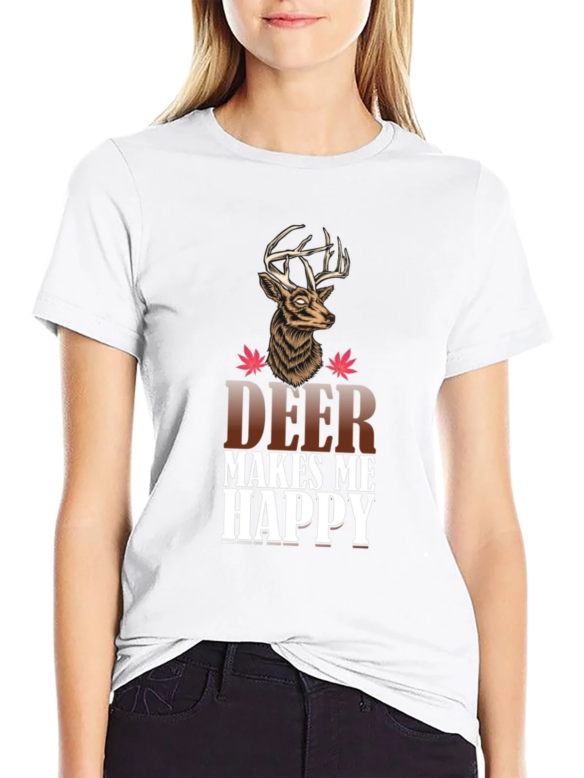 Deer Makes Me Happy Graphic Tee product image 8