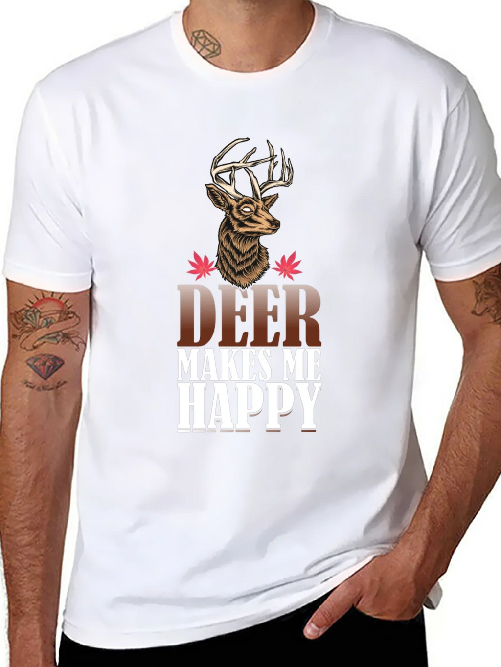Deer Makes Me Happy Graphic Tee product image 7