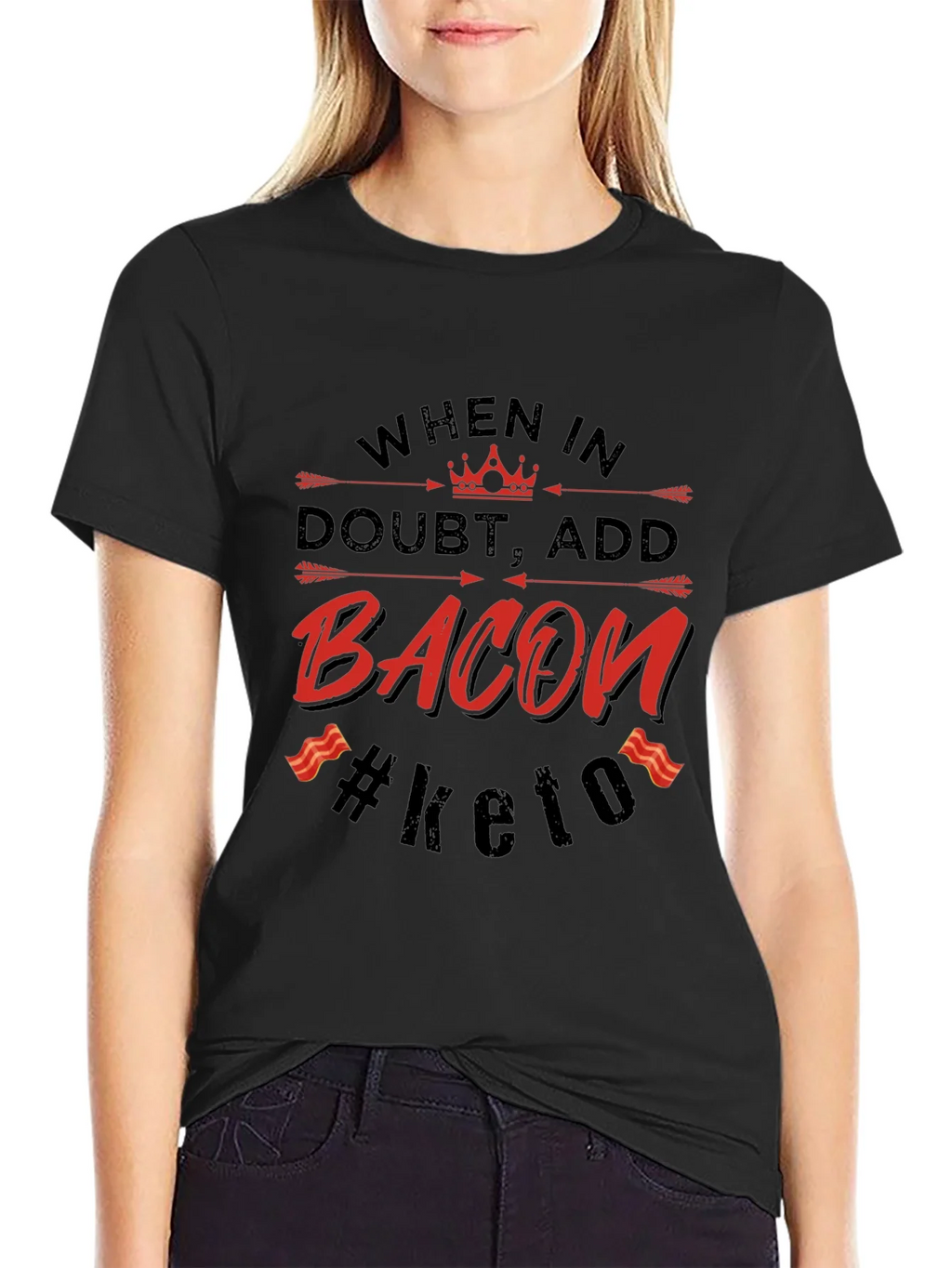 Bacon Keto T-Shirt - When in Doubt Add product image 2