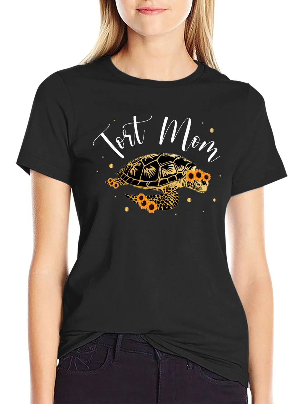Tort Mom Sunflower Turtle Graphic Tee product image 2
