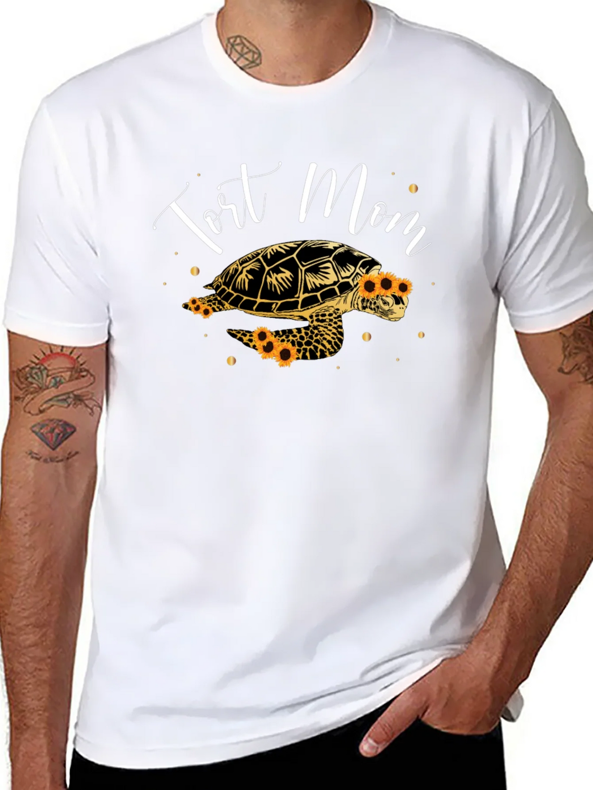 Tort Mom Sunflower Turtle Graphic Tee product image 7