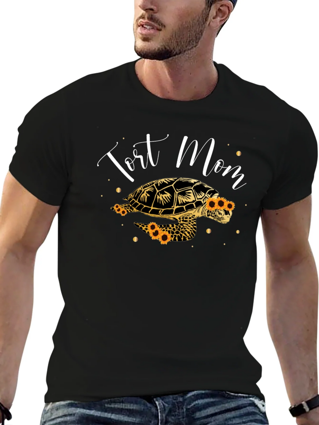 Tort Mom Sunflower Turtle Graphic Tee product image 6