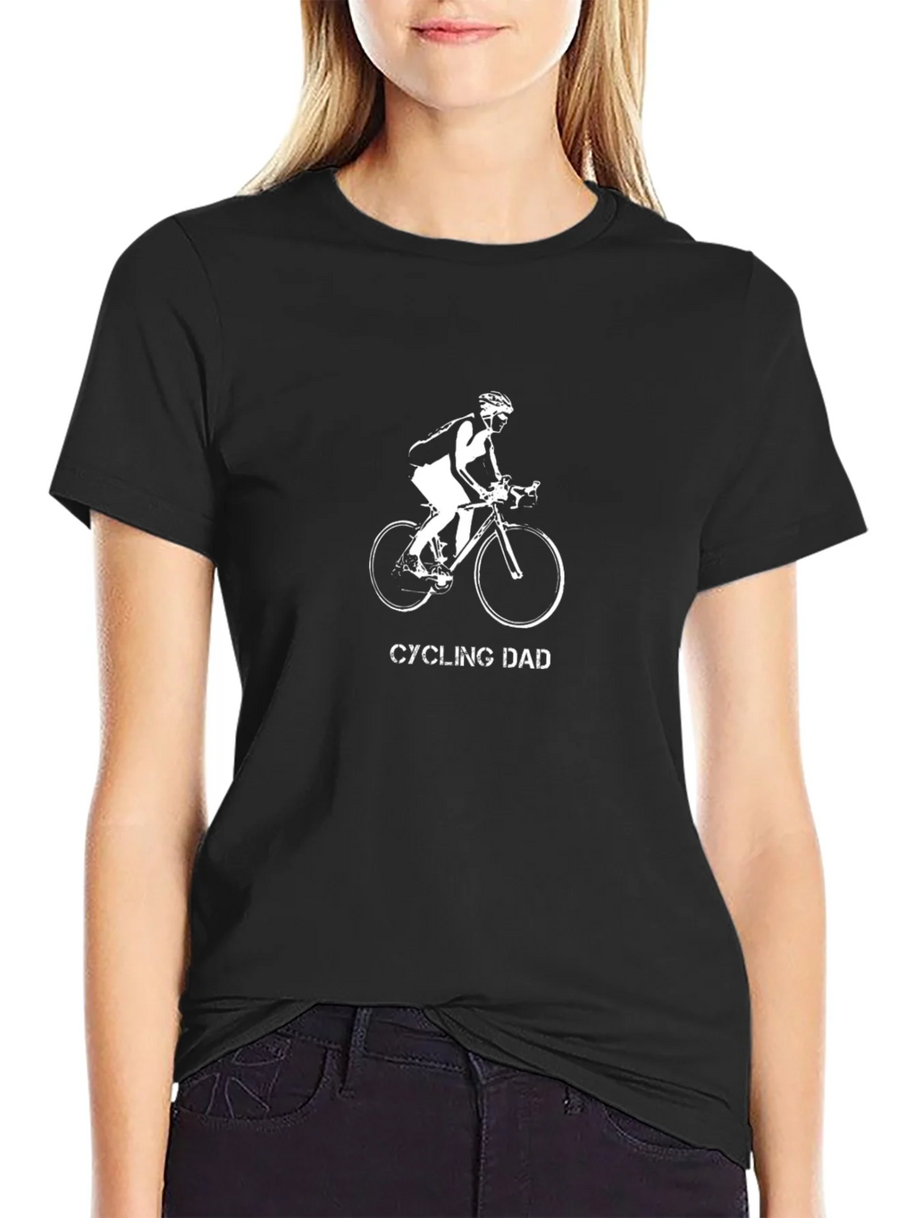 Cycling Dad Graphic Tee - Black Cotton Blend product image 2