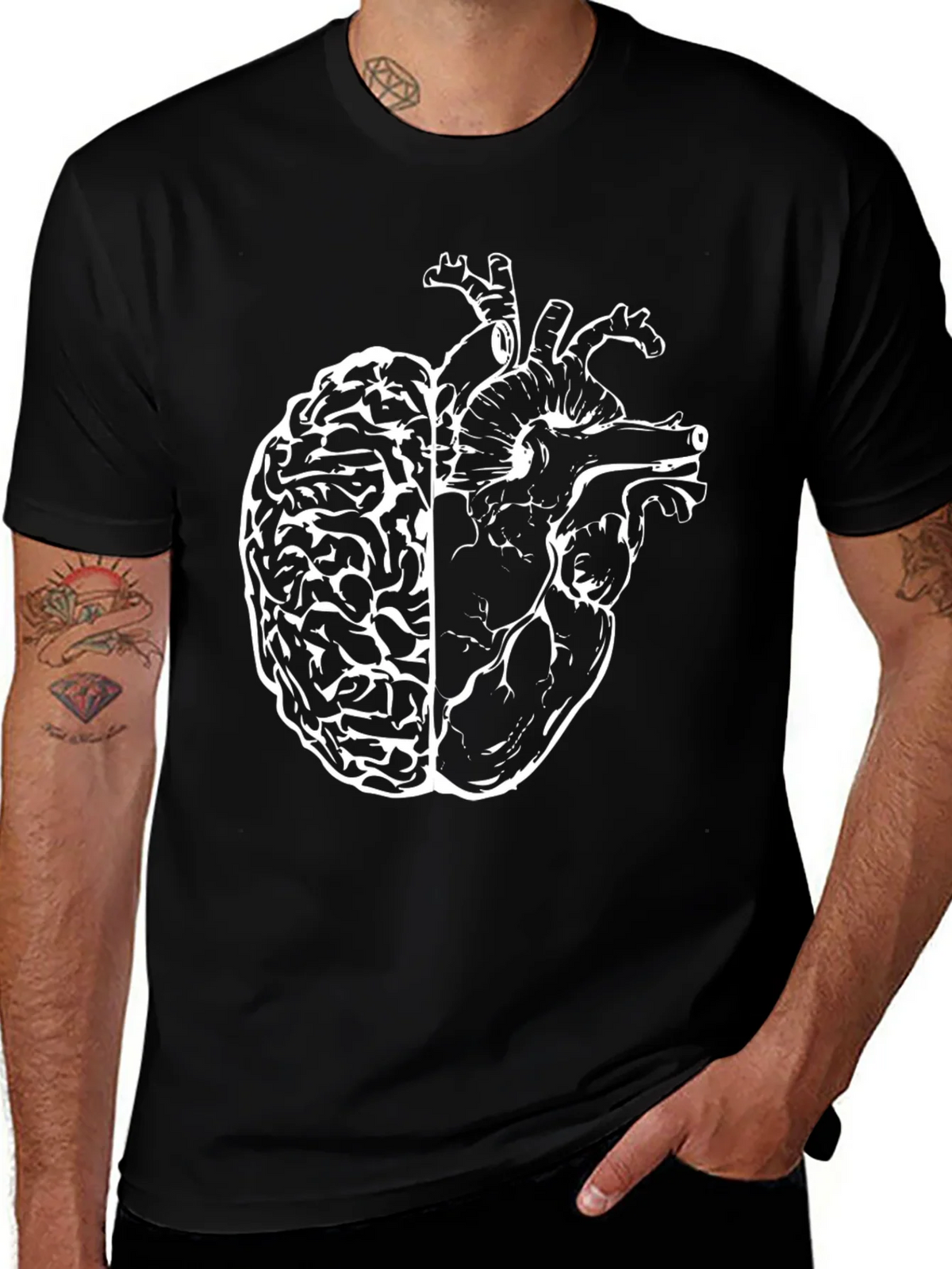 Anatomical Brain Heart T-Shirt - Unique Design product image 1