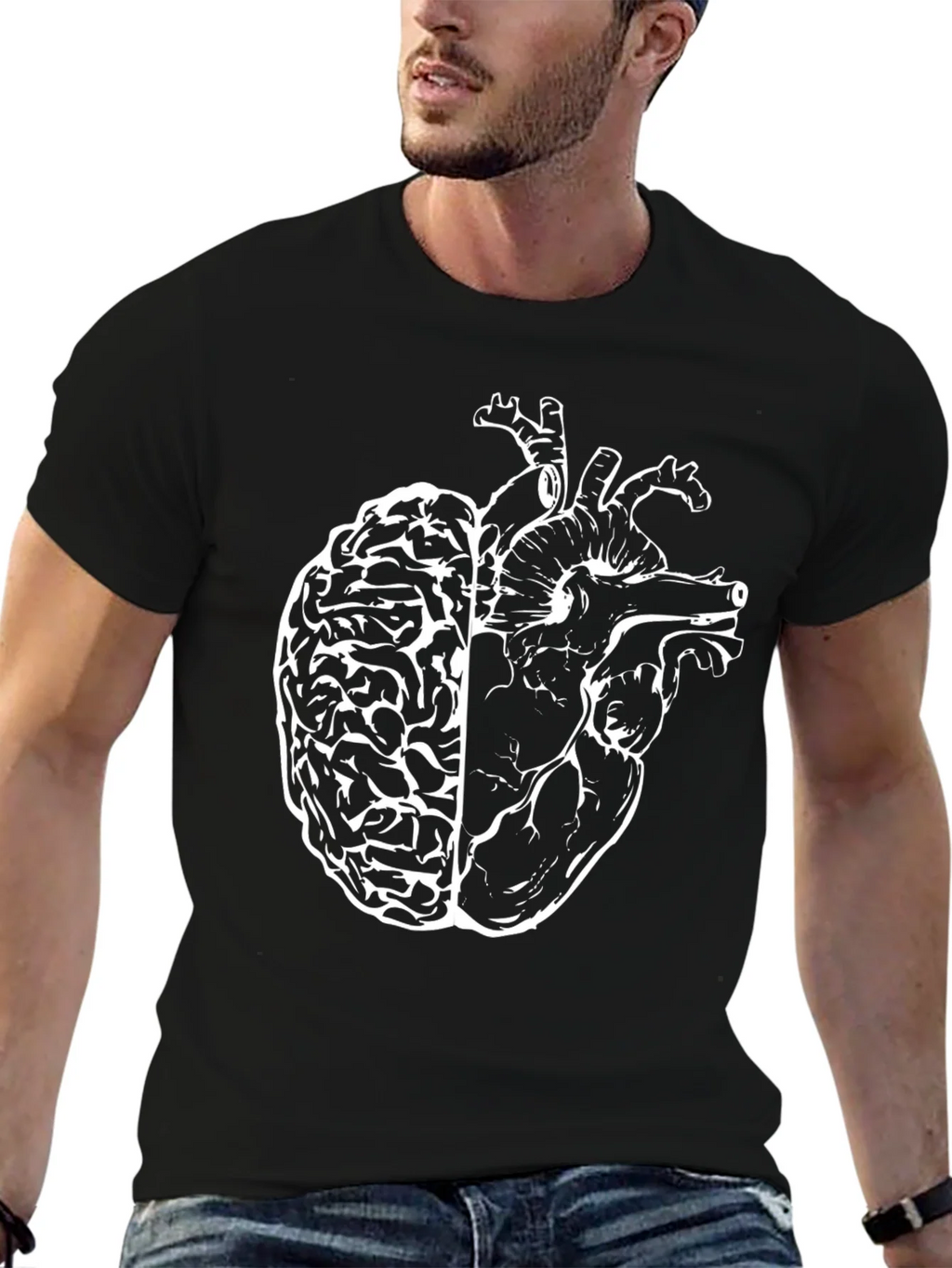 Anatomical Brain Heart T-Shirt - Unique Design product image 6