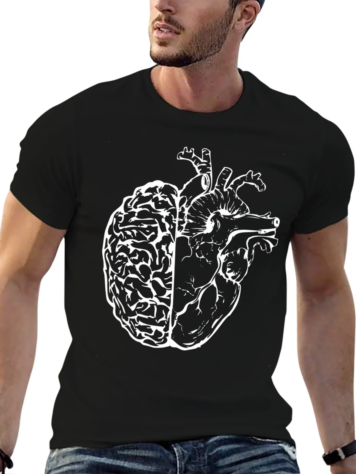 Anatomical Brain Heart T-Shirt - Unique Design product image 6