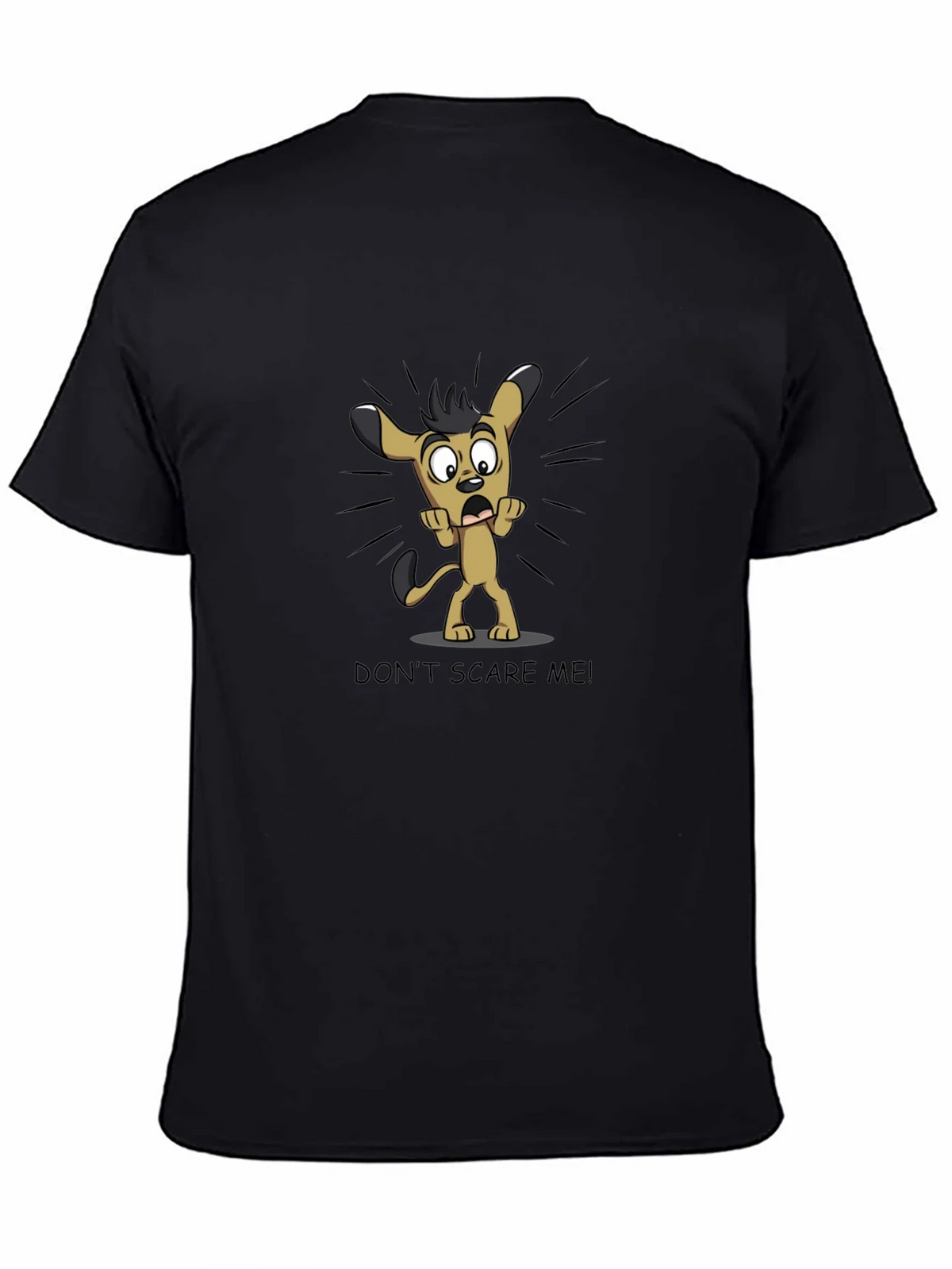 Cartoon Dog Graphic Tee - Dont Scare Me! Black T-Shirt product image 4
