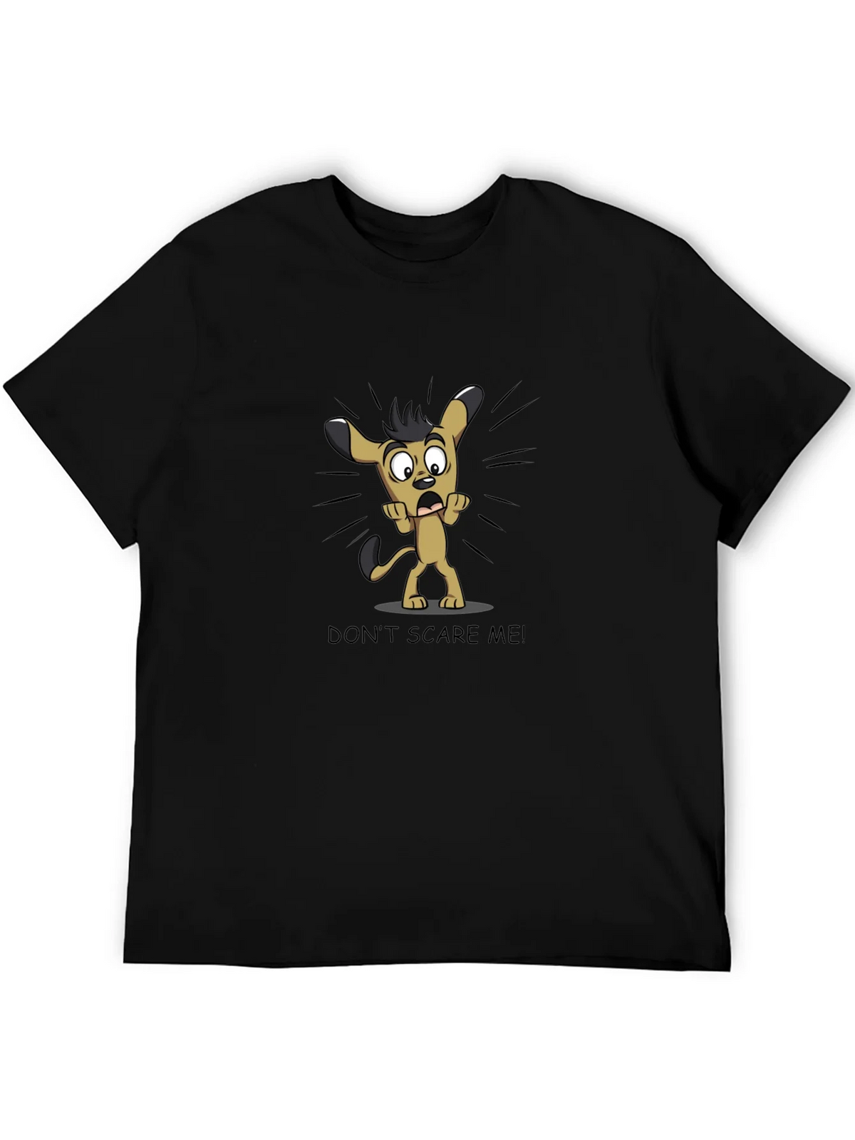 Cartoon Dog Graphic Tee - Dont Scare Me! Black T-Shirt product image 5