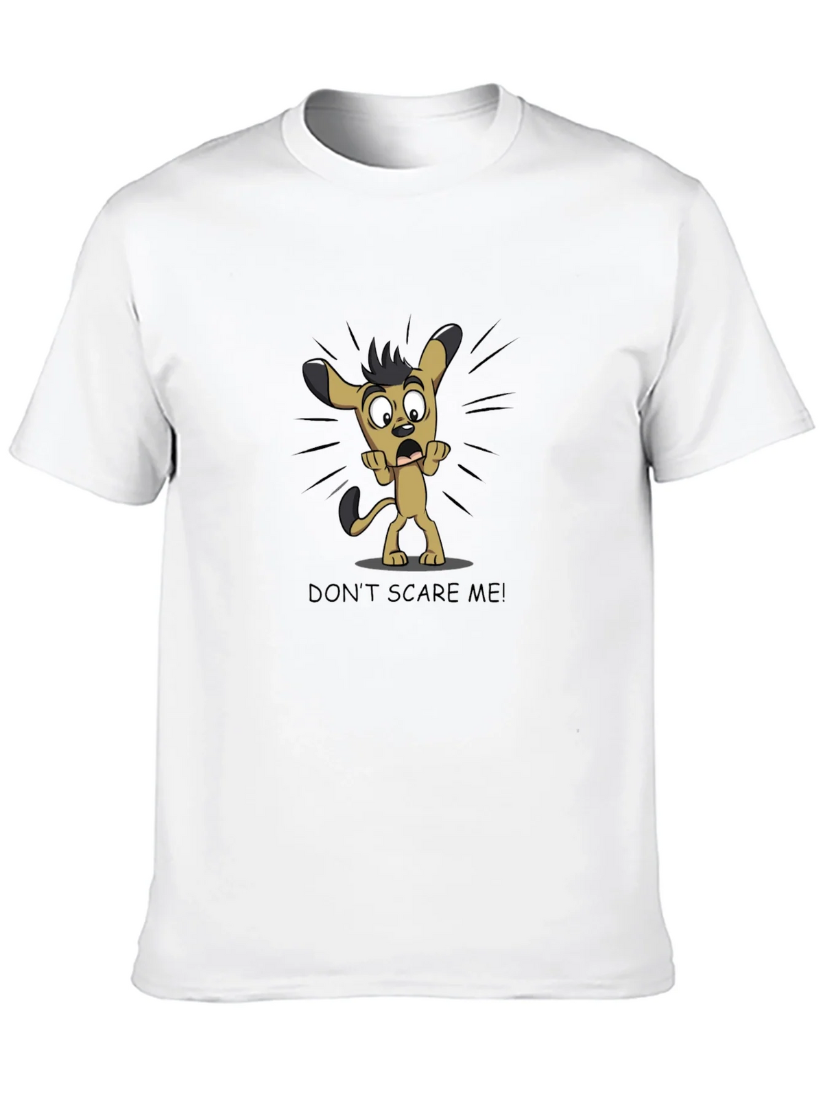 Cartoon Dog Graphic Tee - Dont Scare Me! Black T-Shirt product image 9