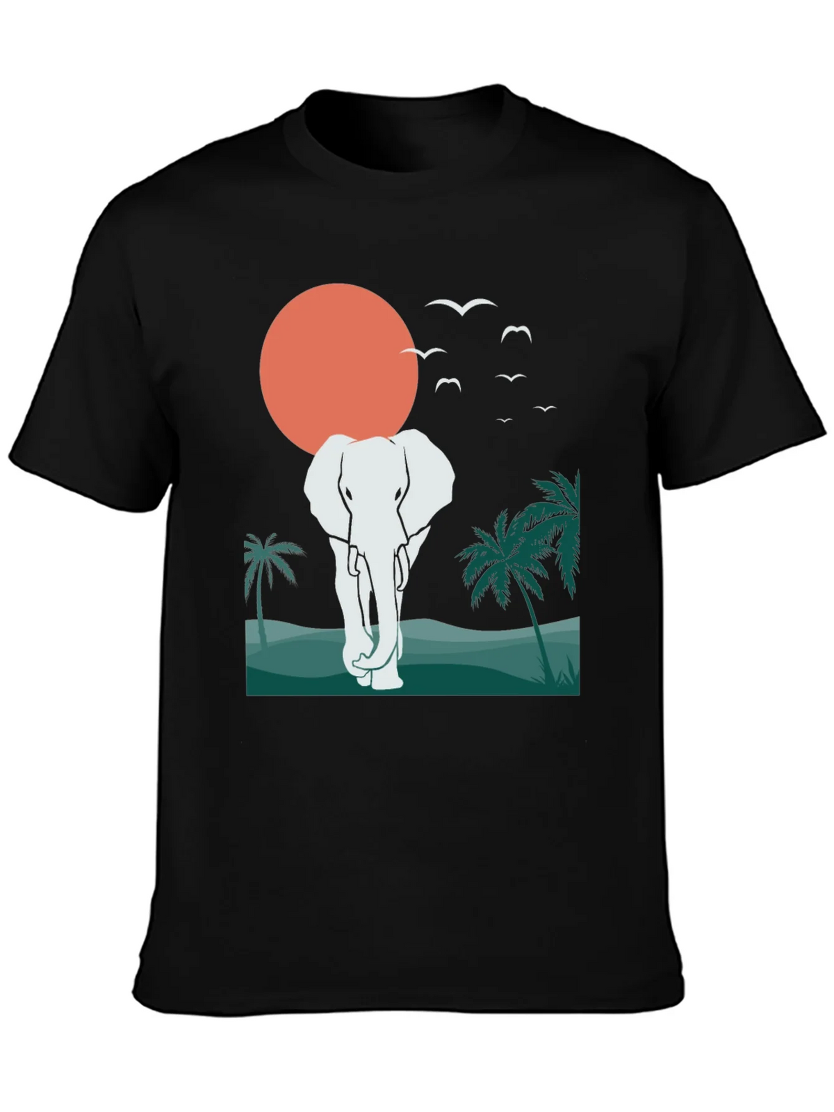 Elephant Sunset Graphic Tee - Tropical Vibes product image 3