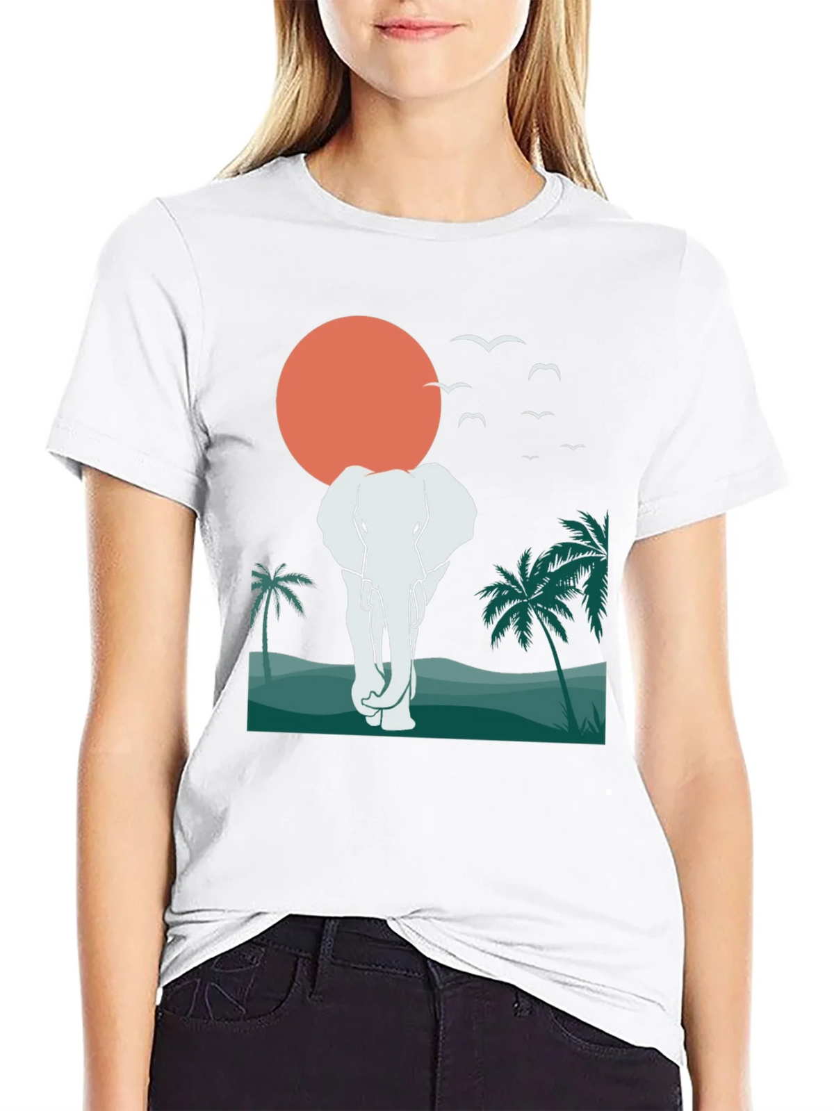 Elephant Sunset Graphic Tee - Tropical Vibes product image 8