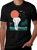 Elephant Sunset Graphic Tee - Tropical Vibes product image 1