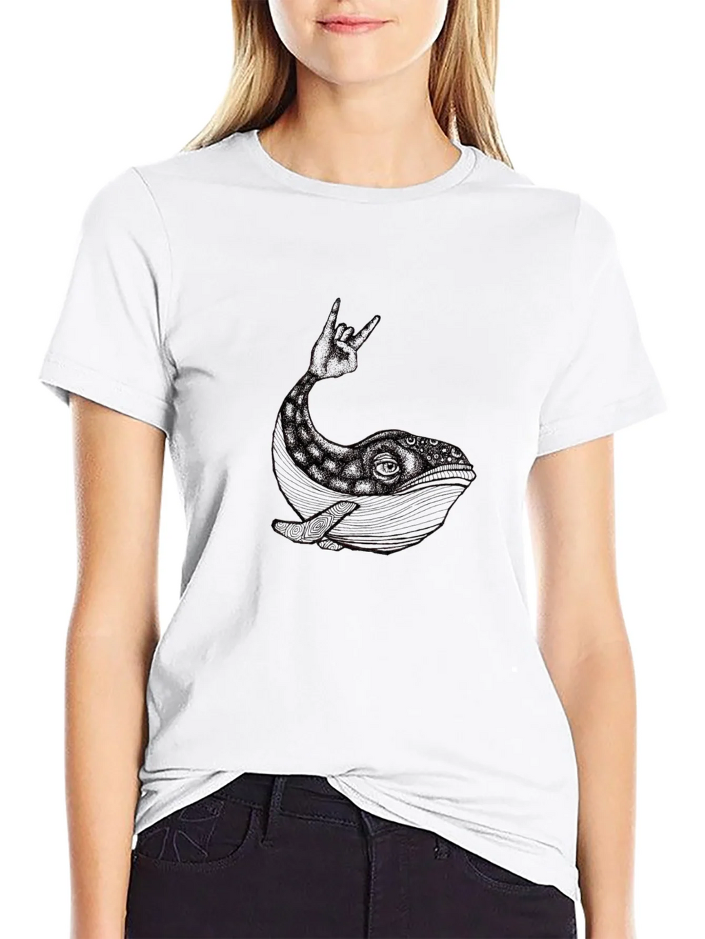 Whale Rock Hand Gesture Graphic Tee product image 8