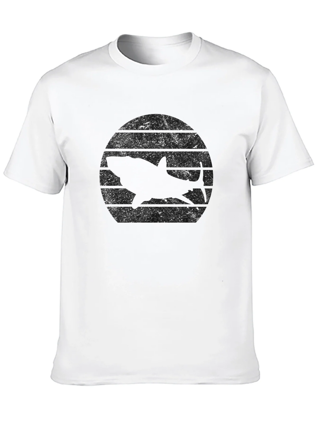 Retro Shark Sunset Black T-Shirt product image 9