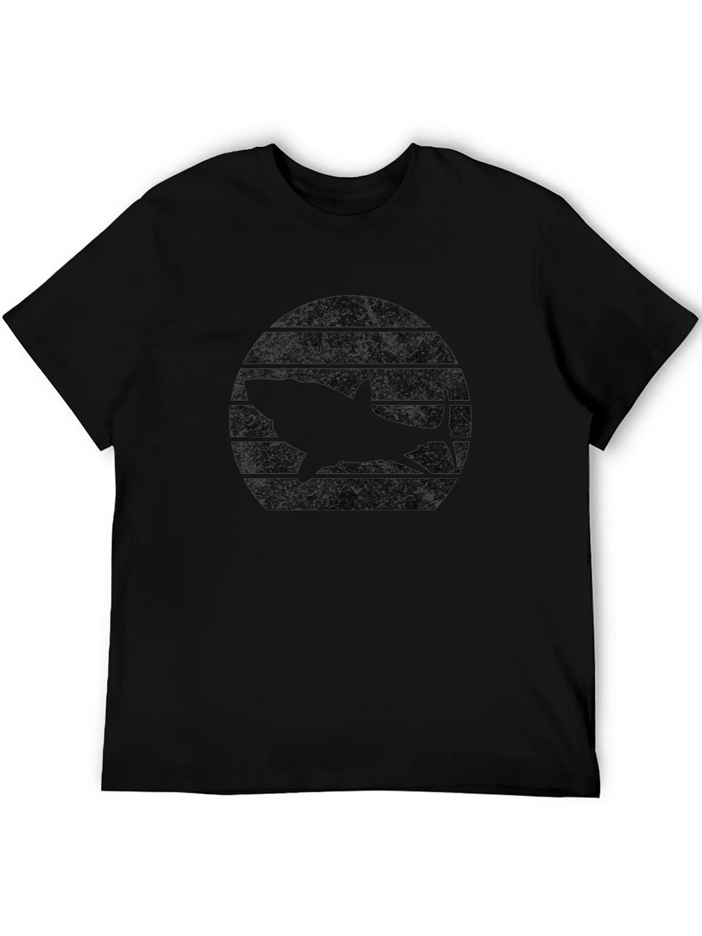 Retro Shark Sunset Black T-Shirt product image 5