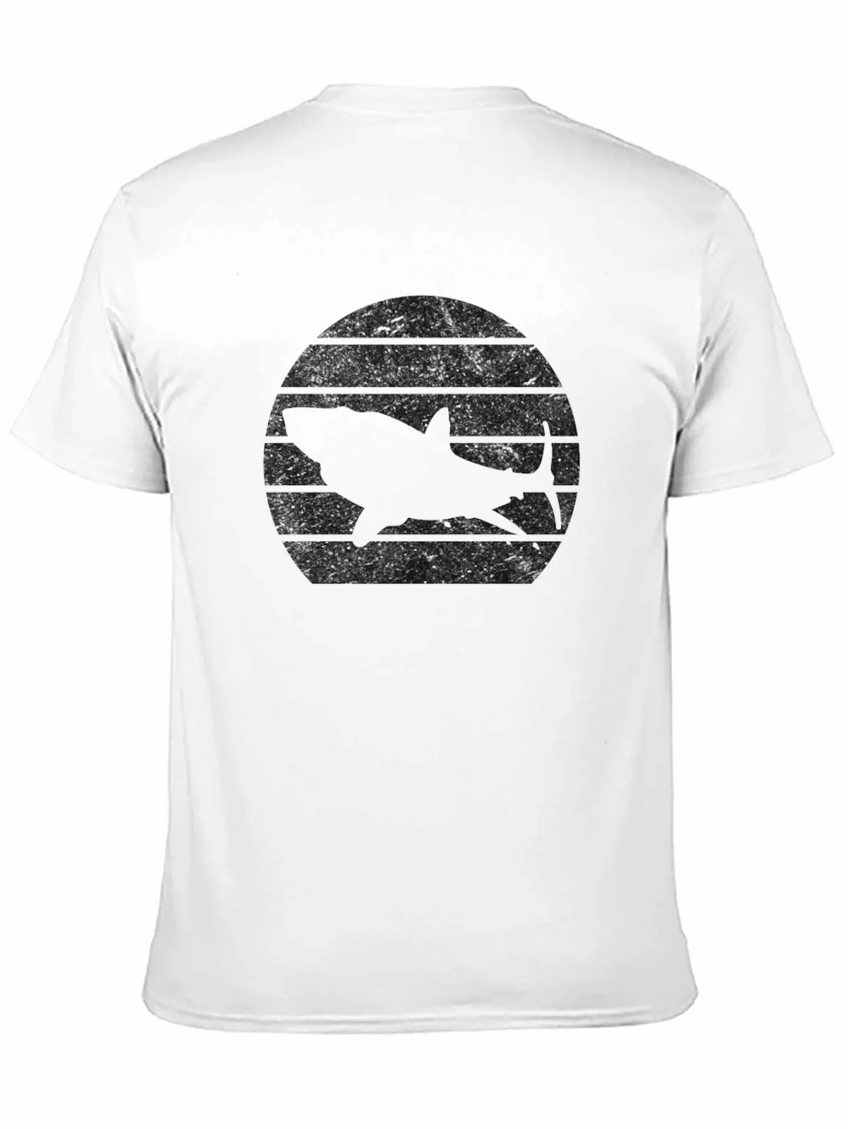 Retro Shark Sunset Black T-Shirt product image 10